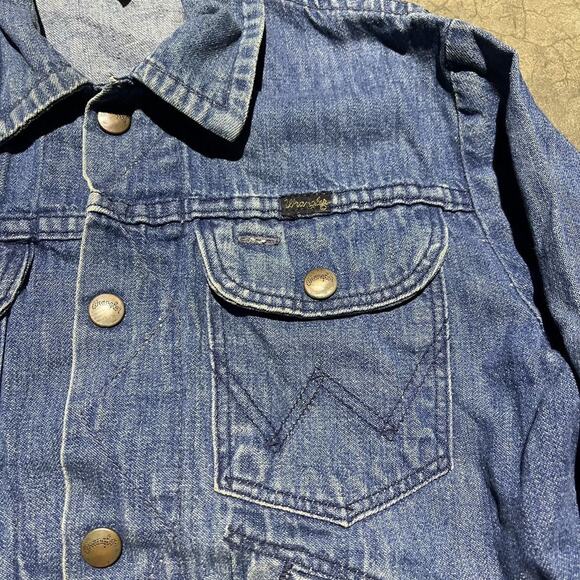 Vintage 70s Wrangler Dark Wash Western Denim Jacket - Picture 2 of 4